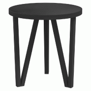 Décoshop26 - Table d'appoint support de plante ø35 cm MDF noir et acier DEC032588 - noir acier 3000259062177