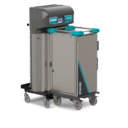 Chariot Distributeur de repas sur plateaux  - Navette compacte et maniable - Doubleflow Ergoserv XS