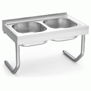 FRICOSMOS Evier suspendu 2C 800x500x450 mm. Avec loquets 800x500x450 mm. Dimensions cuve 340x370x150 mm. - inox 050410OST