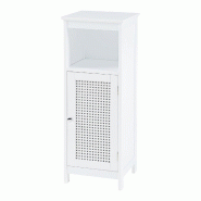Helloshop26 - Armoire étagère meuble de rangement 80 x 30 x 28 cm basse meuble de rangement de salle de bain avec 1 porte MDF PVC 03_0008860 - 30002
