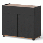 Helloshop26 - Buffet armoire moderne avec rangement 80 x 35 x 70 cm design épuré stabilité renforcée en MDF noir 20_0017522 - noir Bois manufactur
