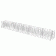 Helloshop26 - Jardinière lit surélevé plantes fleurs jardin à gabion acier galvanisé 450 x 50 x 50 cm 02_0001302 - 3000076721530