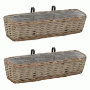 Helloshop26 - Lot de 2 jardinière de balcon osier avec doublure en PE jardin plantes fleurs 60 cm 02_0000822 - 3000071551538 Helloshop26 - Lot de 2 jardinière de balcon osier avec doublure en PE jardin plantes fleurs 60 cm 02_0000822 - 3000071551538