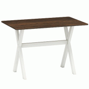 Helloshop26 - Table à manger moderne 110 x 71 x 76 cm pratique et stable en bois de caoutchouc blanc 20_0014125 - 3000228102248