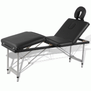 Helloshop26 - Table pliable de massage 4 zones avec cadre en inox noir 02_0001890 - noir aluminium 3000089771539