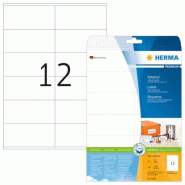 HERMA 300 étiquettes blanches Premium, format 105 x 48 mm (25 feuilles A4 / cdt) - 4363
