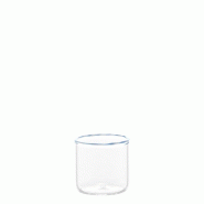 Lot de 6 Verres Shot Tumbler Junior Collection Intrecci en Verre Borosilicate Soufflé à la Main Couleur Blanc et Bleu - Design Artisanal Élégant -