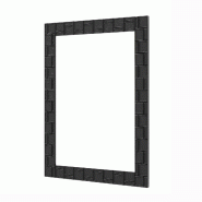 Miroir mural en bois d'hévéa COSTWAY avec cadre en bois massif, miroir de salle de bain à suspension verticale et horizontale - noir VH33085PW_0