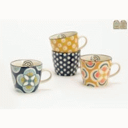 Mug Imany 30 cl x4 -  Multicolore Rond Grès Amadeus 12.5x9.5 cm - multicolore Grès 3520071711331