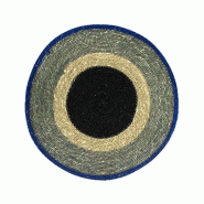 NOVASTYL - Set De Table Luna Rond 38cm En Jonc De Mer Naturel Et Bleu - 035-1227627