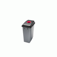Office poubelle 60l ouverture ronde rouge
