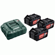 Pack Énergie 18 v pack 3 batteries 4,0 ah li-power + chargeur rapide - asc 55, coffret metaloc