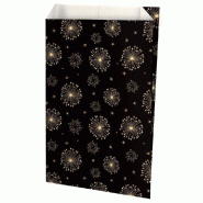 Pochettes cadeaux "Artifice" noir et or 18+6x35cm - par 250