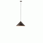 Suspension conique en métal et aluminium thermolaqués gris et marron métallisés, diamètre 30 cm, 1 ampoule E27 max 60 W - Perenz - multicolore 8404 GR