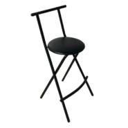 Tabouret de bar avec assise en vinyle PU -  samlight rond