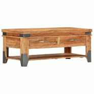 VidaXL Table basse 110x52x45 cm Bois d'acacia solide Modèle Atlas Master Vintage - 282751