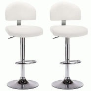 VidaXL Tabourets de bar lot de 2 blanc similicuir Modèle Titan Élégance Élite - blanc 249657