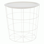 WellHome - Table d’appoint en métal blanc Ø40x40 cm - métal WH14363