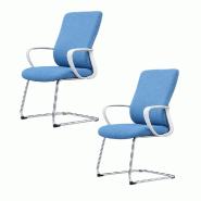 ZIK Ensemble de 2 fauteuils de salle d'attente, de bureau, de réunion, de conférence et de cabinet : fauteuil rembourré ergonomique avec accoudoirs