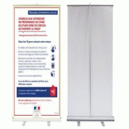 Banderole + roll up  aluminium (85 x 200 cm) avec impression