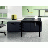 Bureau de direction Score bois noir avec grande espace de rangement Bureau de direction Score bois noir avec grande espace de rangement