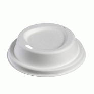 Couvercle dôme pour gobelet réf 39001 et 39002 bagasse blanche Ø9,5cm - par 100