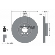 Disque de frein ventilé Textar 92160903 - boîte de 1 disque Disque de frein ventilé Textar 92160903 - boîte de 1 disque