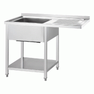 Évier Gredil avec fond et rebord 1200x700x900 mm, un bac à gauche, à monter soi-même - DST12774LA