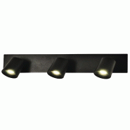 Fabas Luce Spot Modo Modern À 3 Lumières En Aluminium Moulé Sous Pression, Couleur Noire, Structure Réglable, Douille Gu10, 35W Max Pour Éclairag