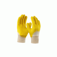 Gants manutention coton enduit latex maconnerie pavage t10