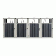 Helloshop26 - Cache poubelle 4 places avec portes à poignée 121 x 292 x 82 cm gris anthracite 03_0006696 - 3001837947763 Helloshop26 - Cache poubelle 4 places avec portes à poignée 121 x 292 x 82 cm gris anthracite 03_0006696 - 3001837947763
