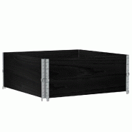 Helloshop26 - Jardinière bac lit surélevé plantes fleurs terrasse jardin 100 x 100 cm bois massif de pin noir 02_0037248 - noir métal 3000217841080