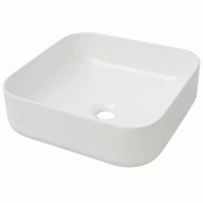 Helloshop26 - Lavabo vasque salle de bain 38 x 38 cm carré céramique blanc 02_0002525 - 3000100221531