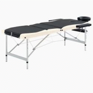 Helloshop26 - Table de massage pliable 3 zones Inox noir et beige 02_0001821 - 3000089071530 Helloshop26 - Table de massage pliable 3 zones Inox noir et beige 02_0001821 - 3000089071530