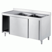 ITALCONCEPT L2G Plonge Placard Inox, 2 Bacs 850mm x 1800mm x 600 mm - 3616350014405