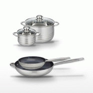 Lot 2 Poêles 24/32cm & 2 Faitouts 14/24cm Elo Profi Therm Platinum - gris inox 3176239970111