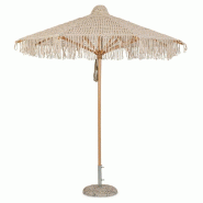 Parasol macramé beige Ø 2.5 x2,54 m