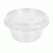 Pot à sauce + couvercle transparent 60ml Ø6,2x3,2cm - par 1200