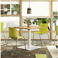 Table carrée ROL - Mobel Linea - 100, Alu, Acacia clair_0