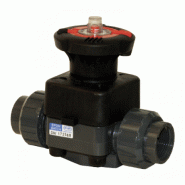 Vanne PVC à membrane PTFE Dialock - unions FF taraudée D 1/2'' - PN 10 - Référence 31DKUFVCP