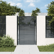 Vidaxl portail de jardin anthracite 105x175 cm acier 154561