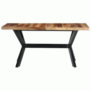 VidaXL Table à manger 140x70x75 cm Bois massif Modèle Zenith Extensible Plus - 247440
