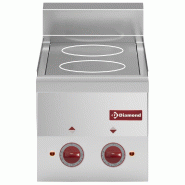 Diamond - Cuisinière vitrocéramique 2 plaques -Top- - réf. E60/2VC3T-N - gris inox AKS-E60/2VC3T-N