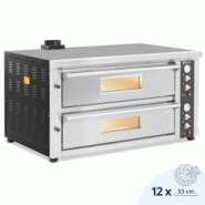 Electric Pizza Oven - 6+6 x 33 cm - 2 chambers - 13 200 W - 400 V - fireclay stone - Royal Catering - noir multi-matériau 4062859287748 Electric Pizza Oven - 6+6 x 33 cm - 2 chambers - 13 200 W - 400 V - fireclay stone - Royal Catering - noir multi-matériau 4062859287748