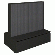 Gondole double face Vertigo T03 avec tiroir MDF noir et noir 125x74x125cm