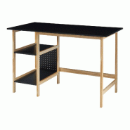 Helloshop26 - Bureau table poste de travail avec 2 étagères 120 x 60 x 75 cm noir effet bois 03_0009051 - noir Bois manufacturé 3000224486786
