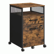 Helloshop26 - Caisson de bureau avec 2 tiroirs verrouillables 42 x 44 x 69 cm meuble de rangement de bureau avec roulettes 12_0004812 - acier 30002226