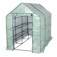 Helloshop26 - Serre avec étagères blanches 143x215x195 cm 19_0000968 - 3000245748986 Helloshop26 - Serre avec étagères blanches 143x215x195 cm 19_0000968 - 3000245748986