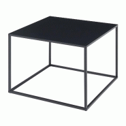 Helloshop26 - Table basse console d'appoint avec plateau carré acier 60 x 60 x 45 cm noir mat 03_0010851 - 3000225443764