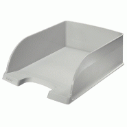 LEITZ Lot de 4 Corbeille à courrier Plus Jumbo A4, en polystyrène choc, coloris gris - gris 52330085